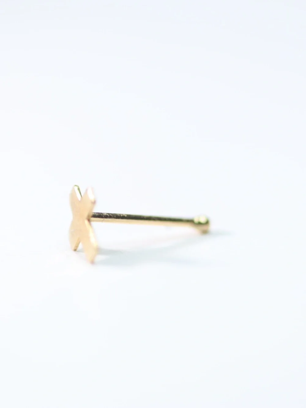 9kt.Gold Mini cross Nose Piercing 22 gauge Nose Piercing New