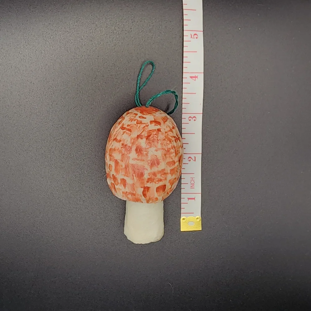 Hand Crafted Red and White Mushroom Decor Ornament