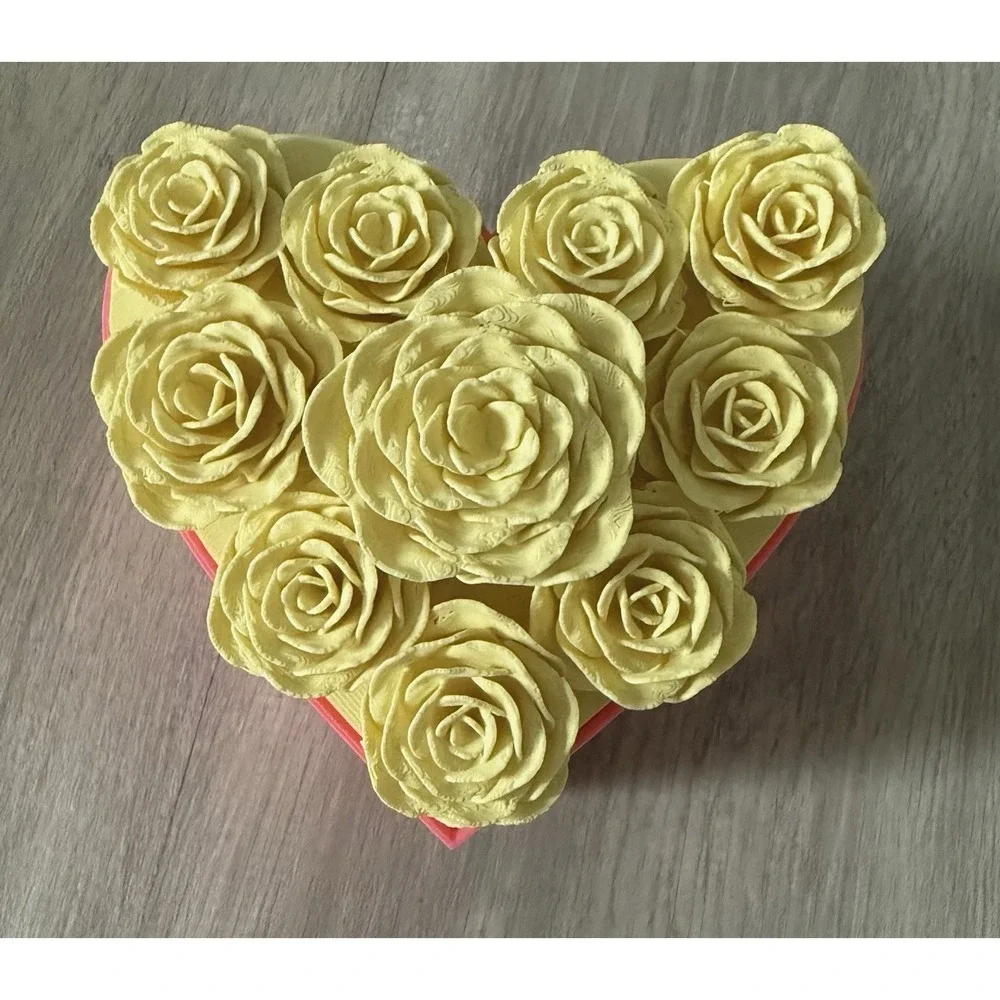 Roses Heart Container Valentine's Day 3D printed jewelry box gift
