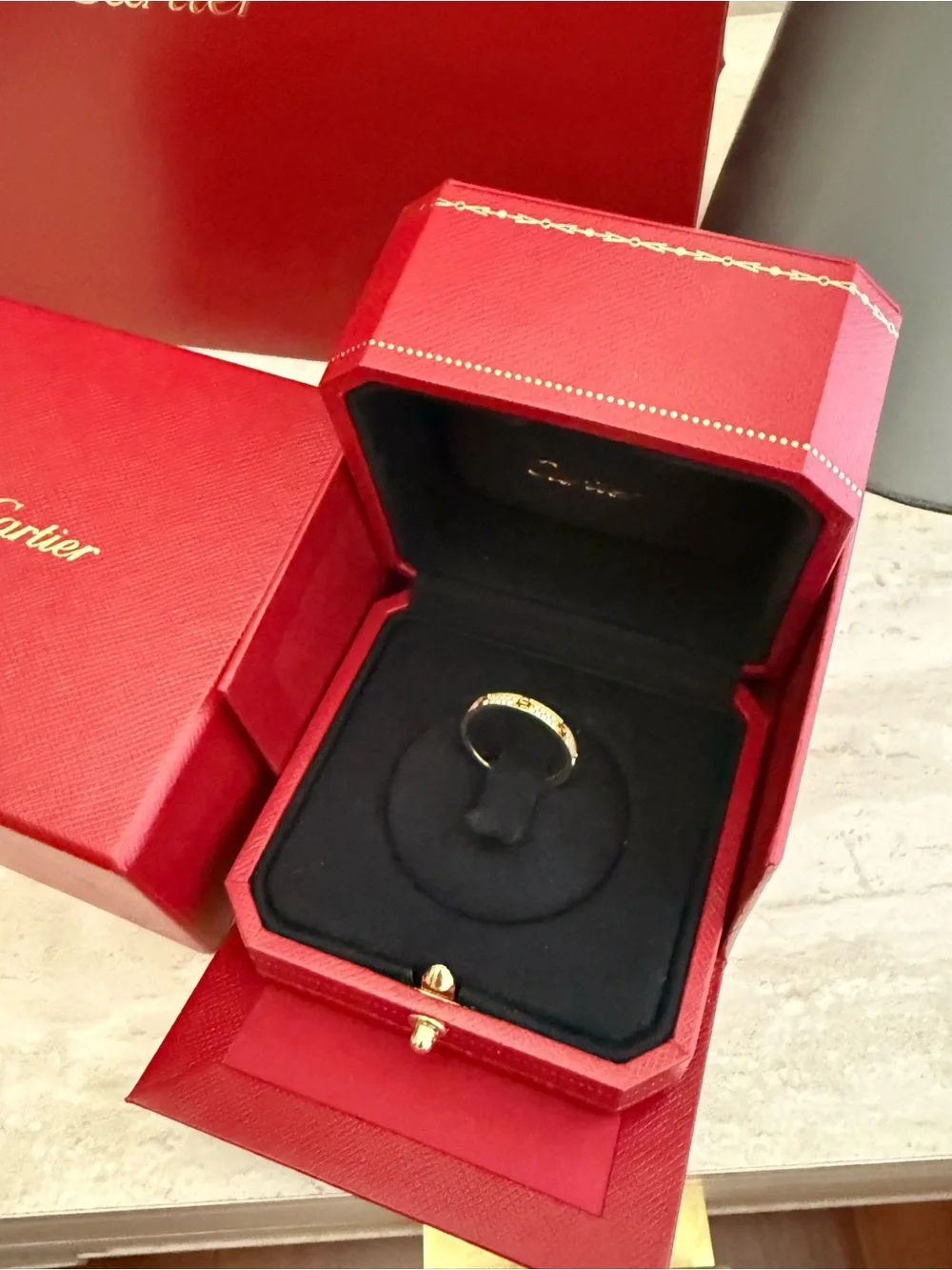 Brand new Cartier Gold Diamond Pavé Love Band