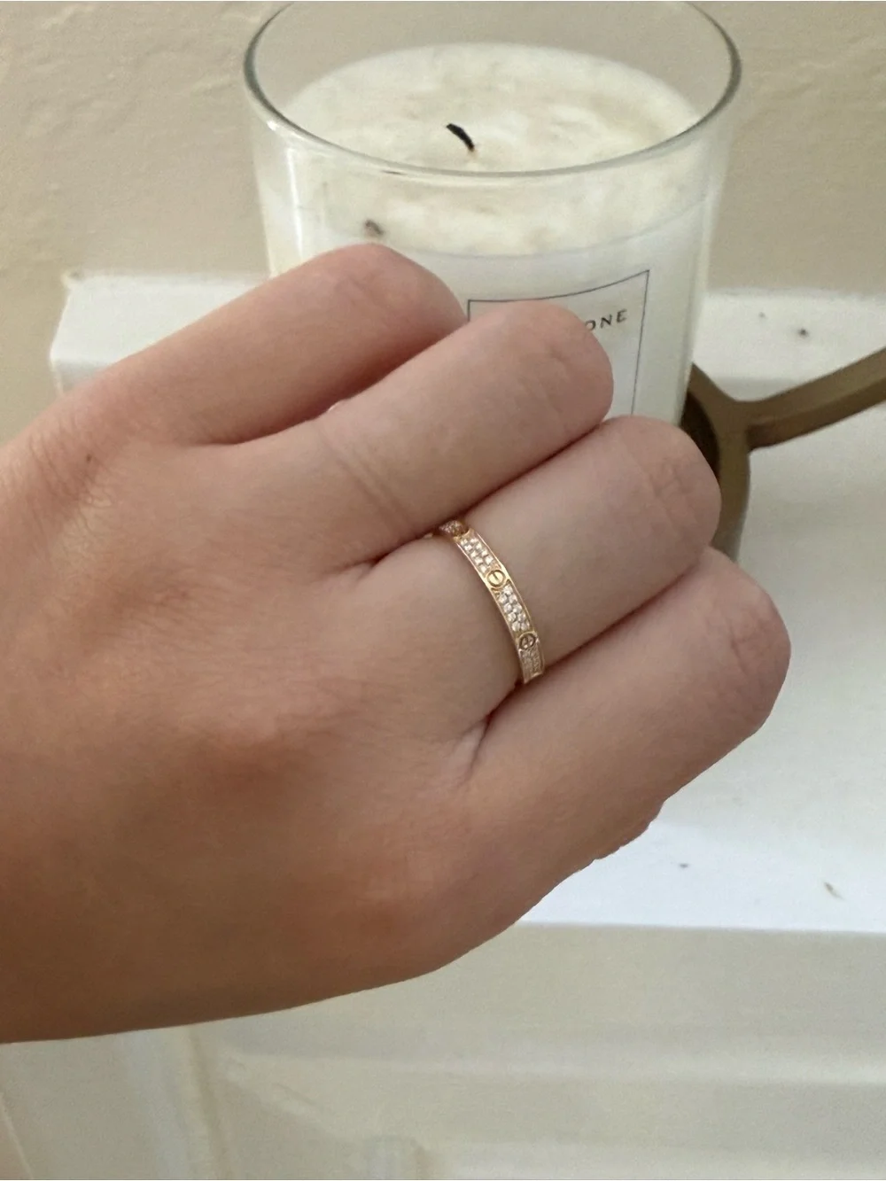 Brand new Cartier Gold Diamond Pavé Love Band