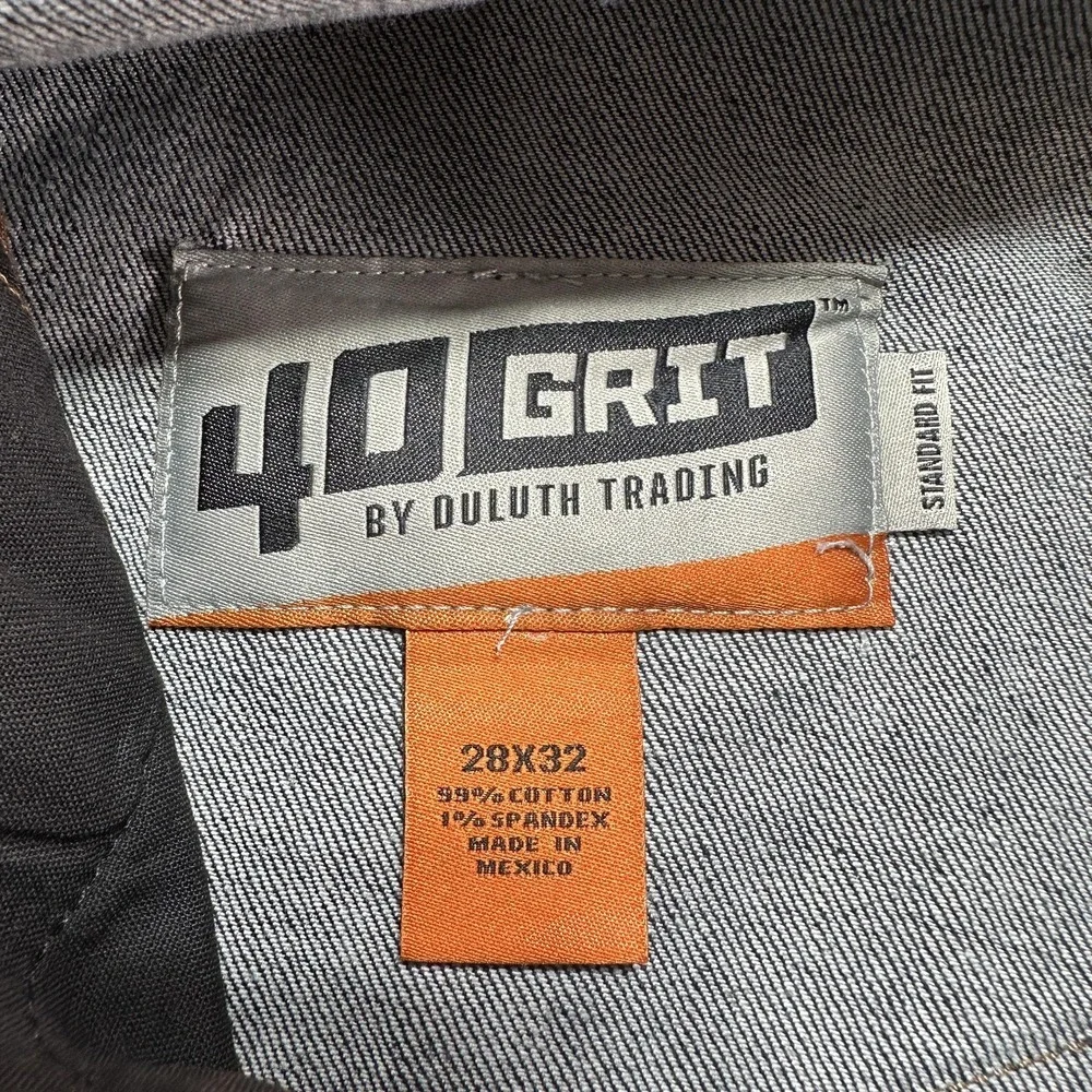 40 Grit Jeans Mens 28x32 Blue Standard Fit Straight Dark Wash Stretch Denim Work