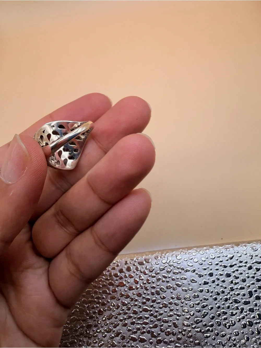 925 Sterling Silver Rose Quartz & Garnet Ring Size 9.