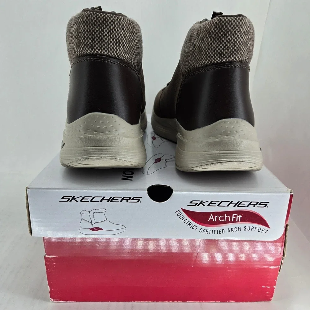 Skechers Arch Fit Extraordinary 167324 Chocolate Brown Suede‎ Boots Womens 10