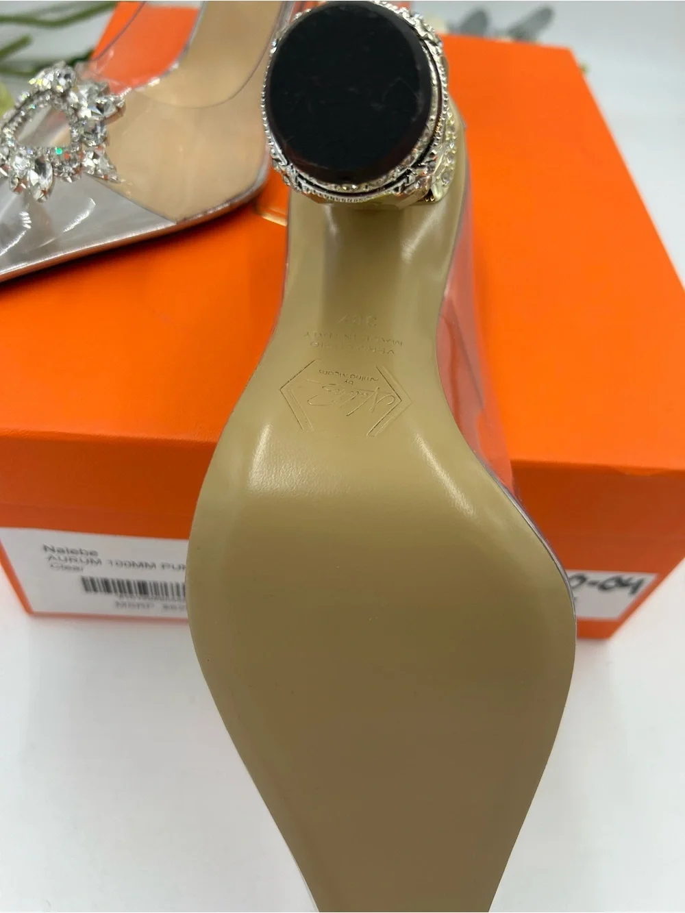 Women's NALEBE AURUM 100 mm PVC pumps size 38.5 made in Italy