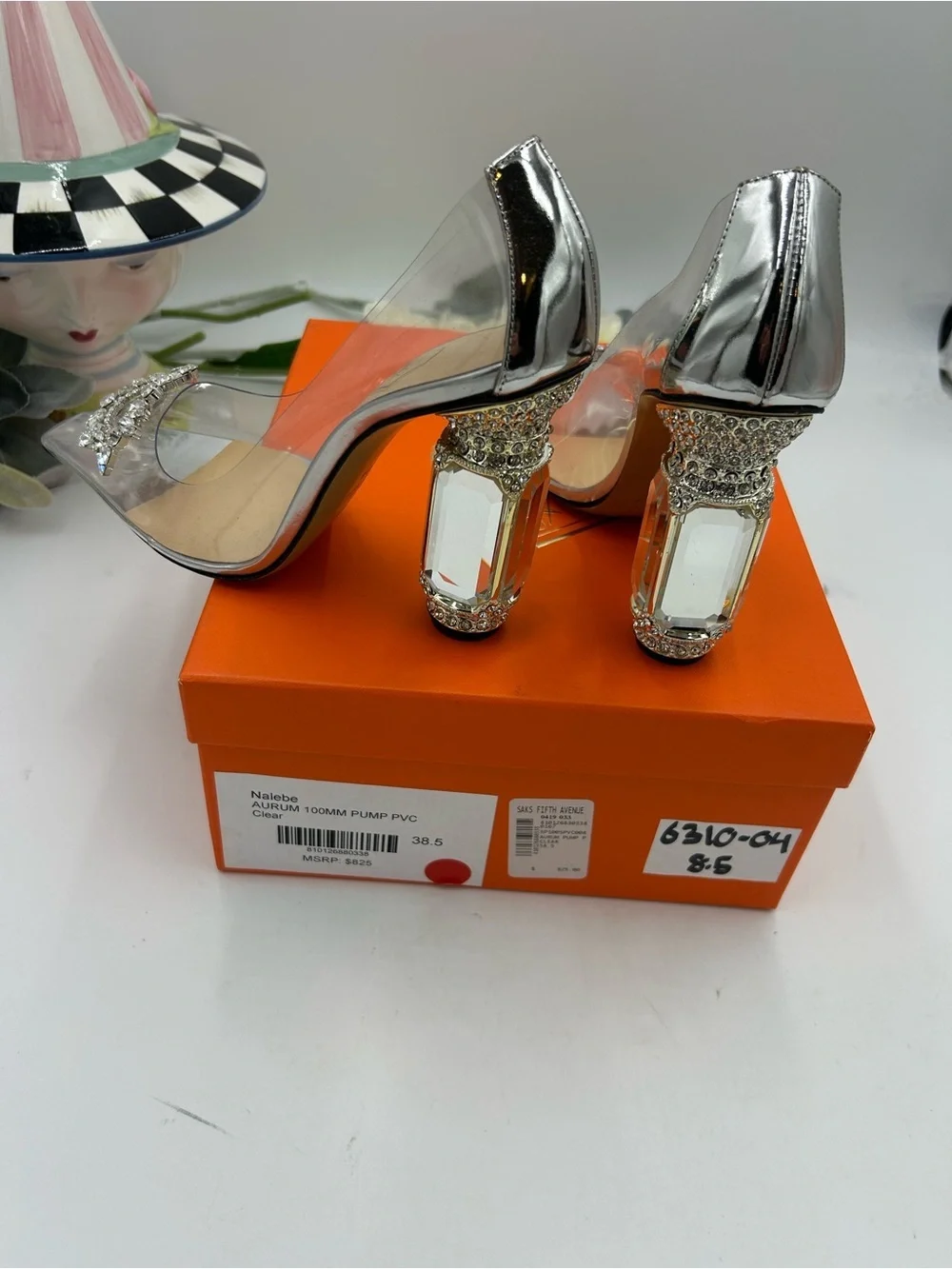 Women's NALEBE AURUM 100 mm PVC pumps size 38.5 made in Italy