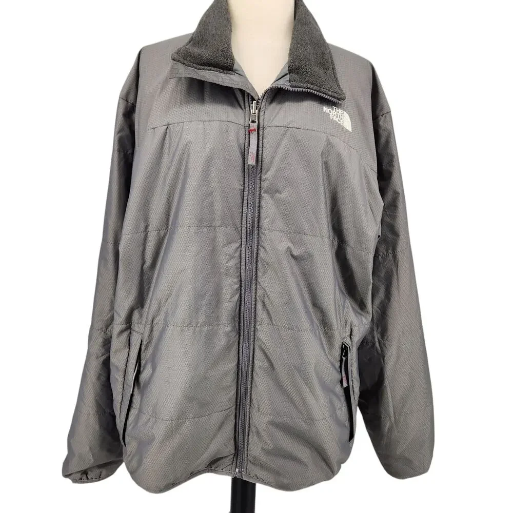 The North Face Gray Stow Jacket Full-Zip Insulated Quilted Puffer Coat W/ Flaw
