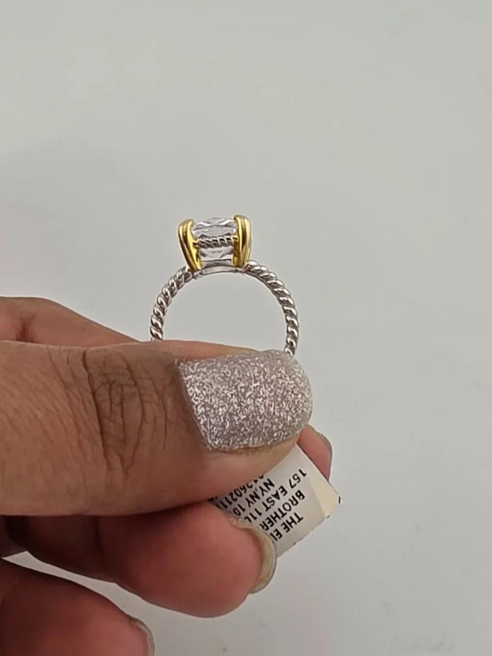 Brand New Sterling Silver 925 Square Gemstone Ring