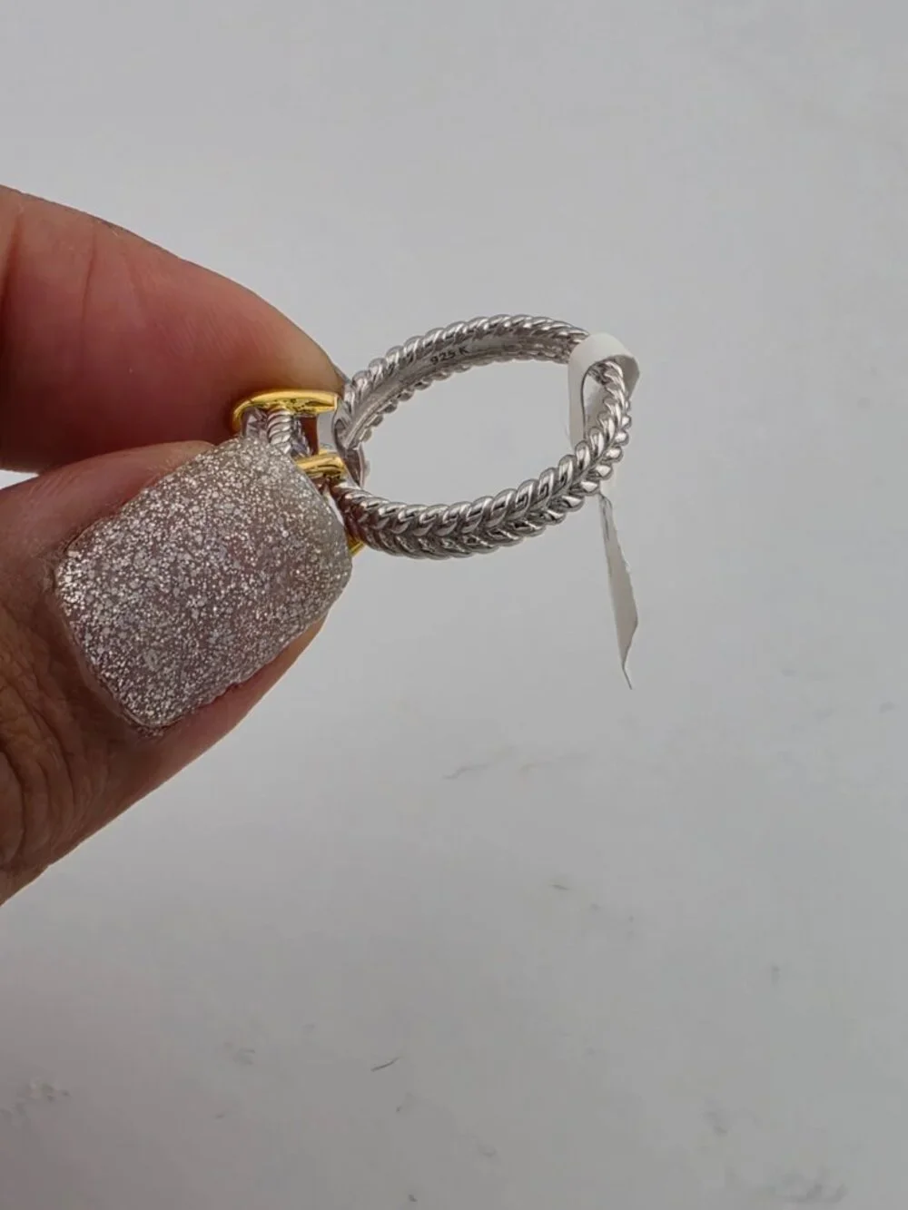 Brand New Sterling Silver 925 Square Gemstone Ring
