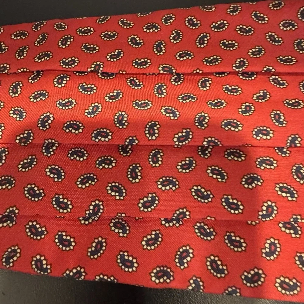 Santana Vintage Paisley Red Bow‎ Tie And Cummerbund Formal Event