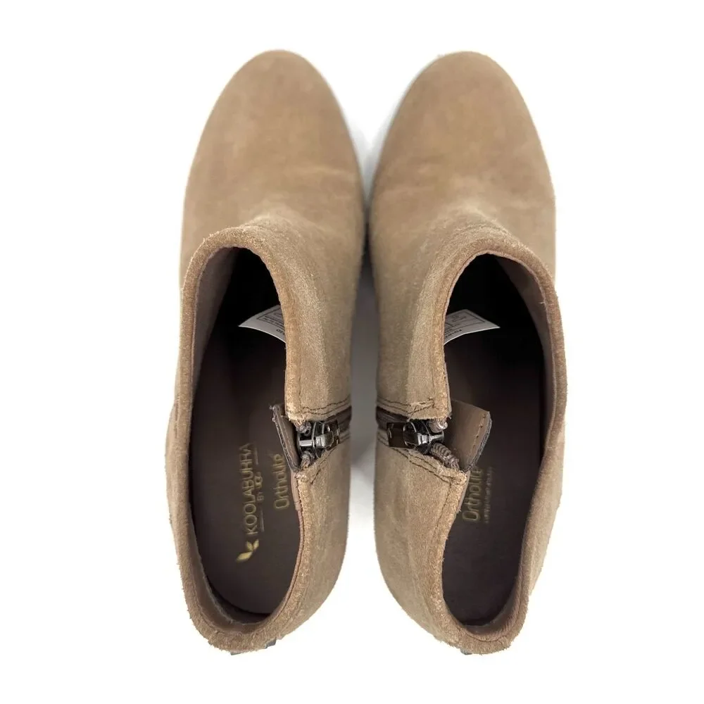 KOOLABURRA BY UGG Amalea Beige Suede Ankle Booties Shoes Size 9