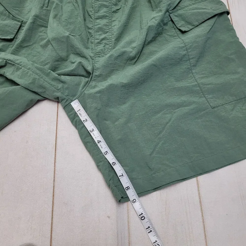 Vintage 90s Adidas Y2k green track shorts utility cargo XL