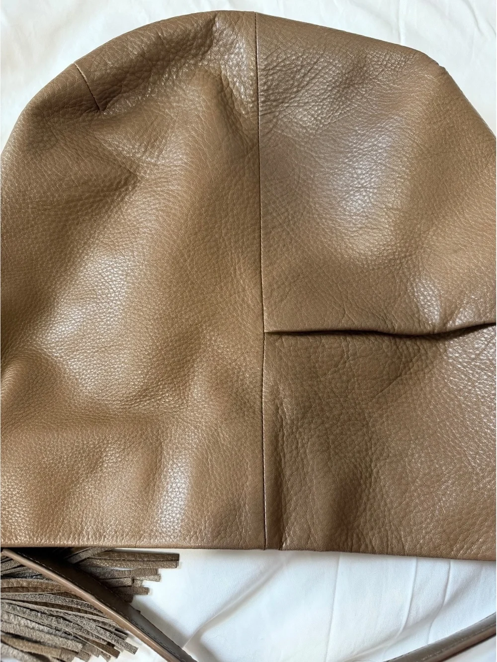 Hobo Genuine Leather Large Hobo Shoulder Bag with Tassel