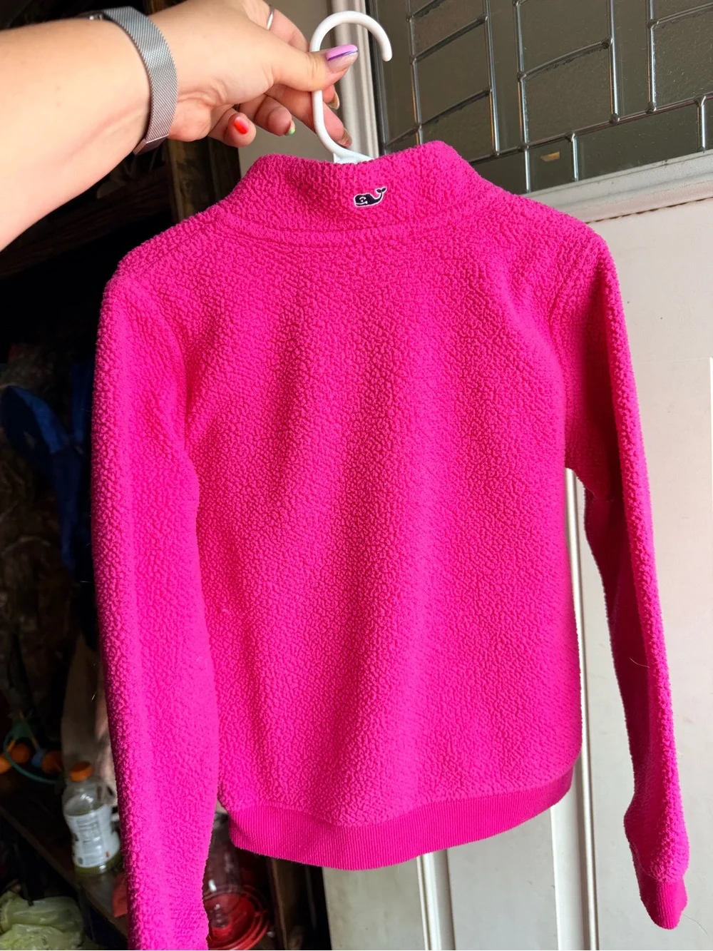 Vineyard Vines Pink Sherpa Quarter-Zip Pullover girls size 5/6
