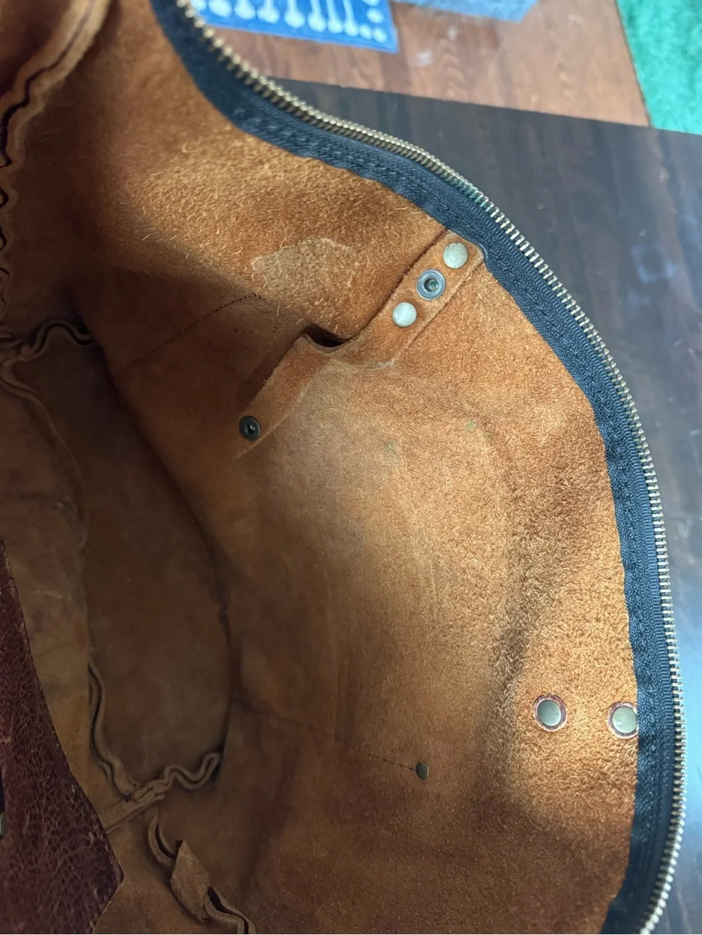 Portland Leather nutmeg tear leather