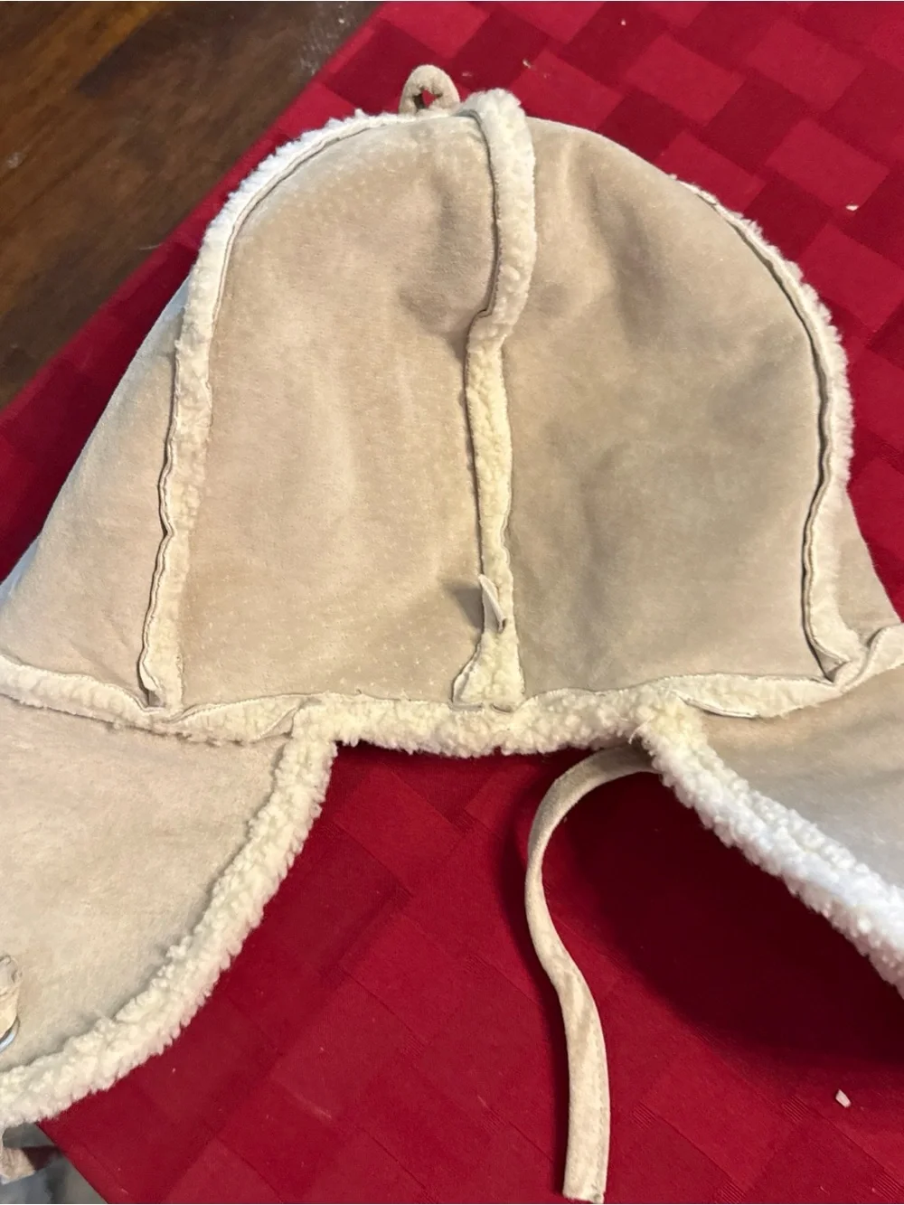 Unisex  Faux-Sherpa Trapper Hat - Cream