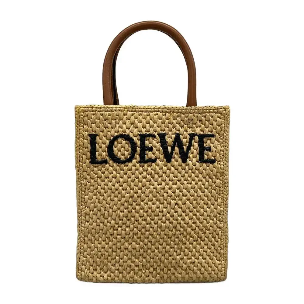 Loewe Standard A5 Handbag A563S30X05 Beige Black Brown Raffia Leather