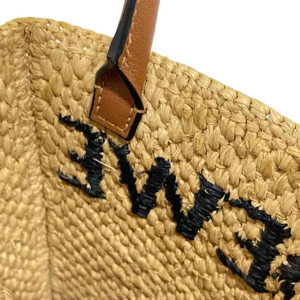 Loewe Standard A5 Handbag A563S30X05 Beige Black Brown Raffia Leather