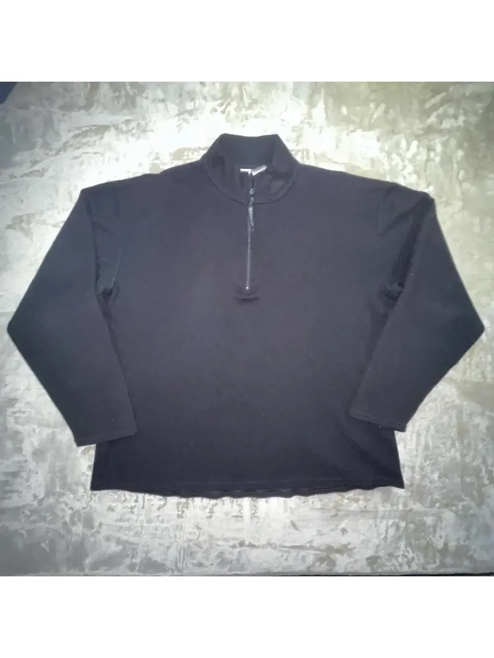 The North Face Sweater Mens Small Black Athletic Fit Logo 1/4 Zip Pullover
