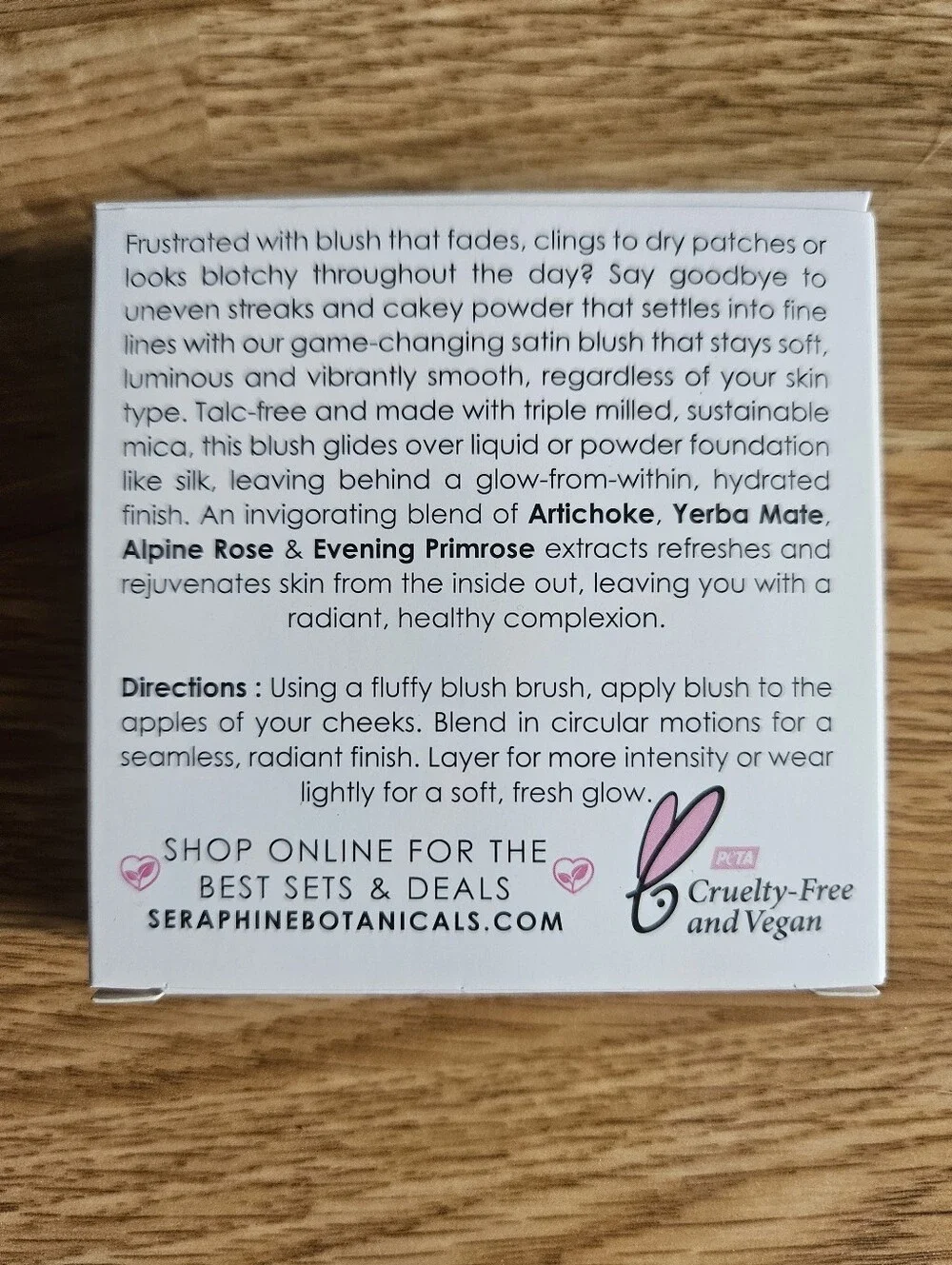 Seraphine Botanicals Tea + Rose Streak-Free Satin Blush