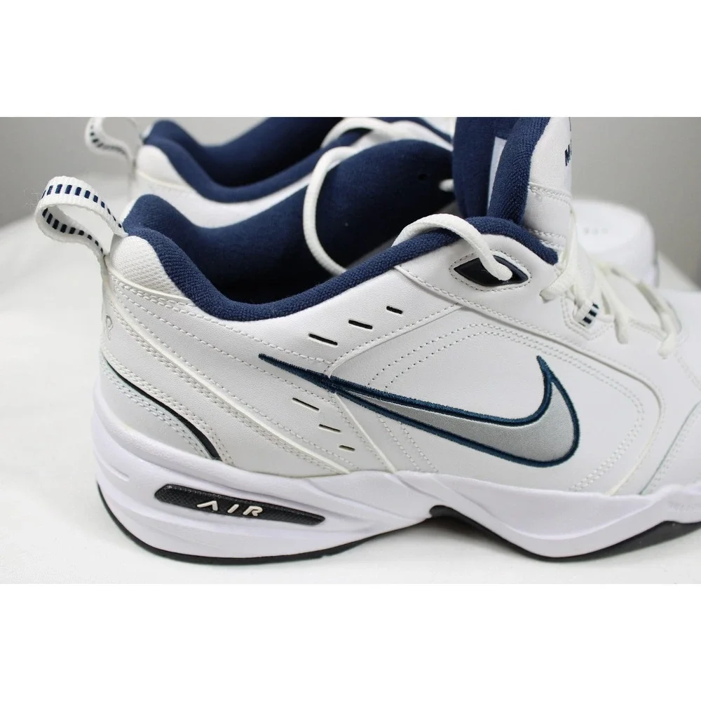 Nike Air Monarch IV Mens Training Shoes Sneakers Size 12 4E White Navy