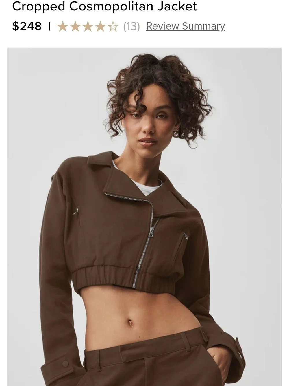 ALO Cropped Cosmopolitan Jacket - Espresso