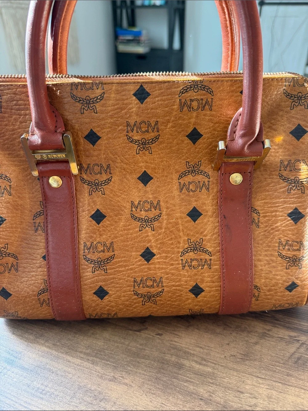 MCM satchel cognac