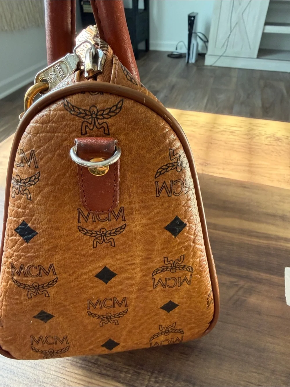 MCM satchel cognac