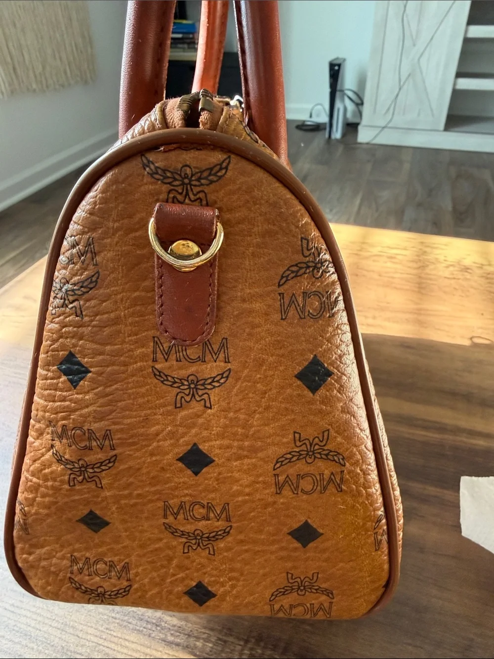 MCM satchel cognac