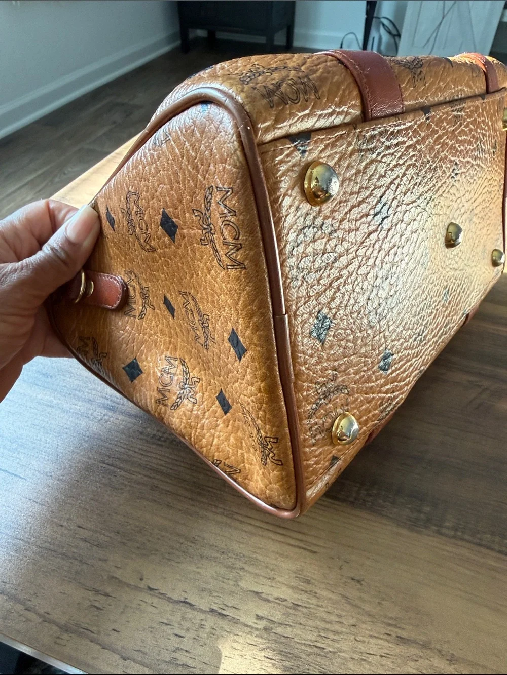 MCM satchel cognac