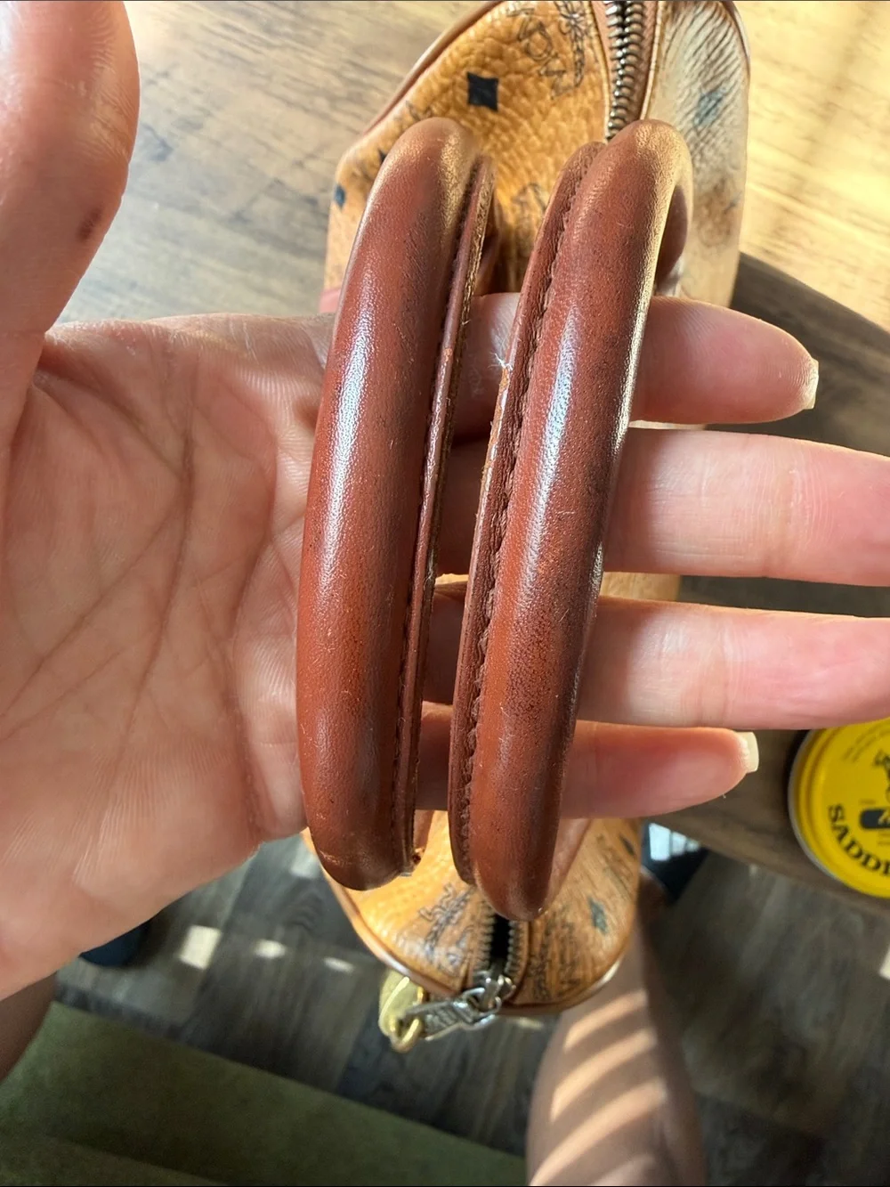 MCM satchel cognac