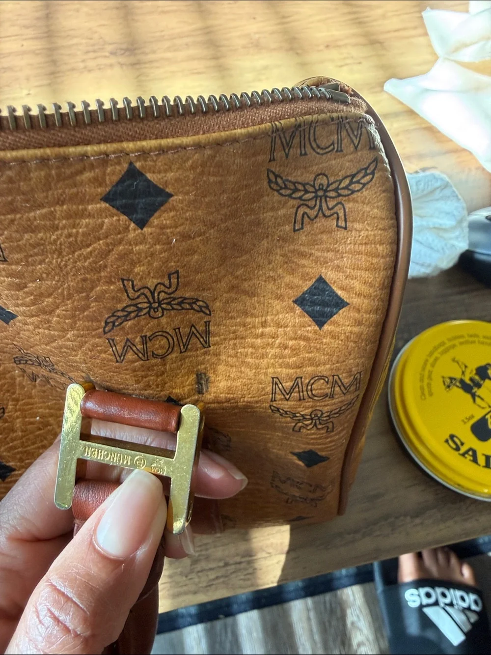 MCM satchel cognac