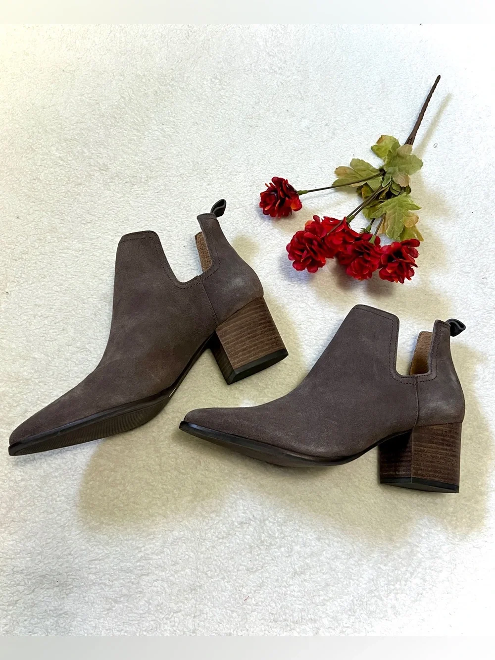 Lucky Brand Jabilo Leather Suede Booties - Size 7.5