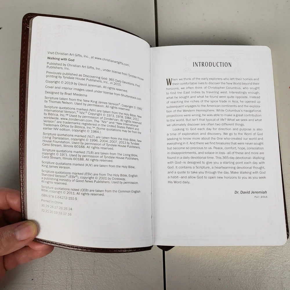 Walking with God 365 Daily Devotions David Jeremiah Brown LuxLeather Christian