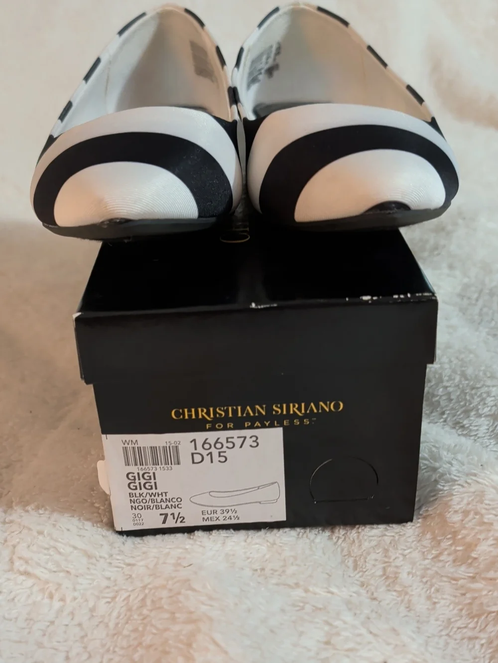 NIB Christian Siriano for Payless Gigi Striped Pointed Toe Flats - Size 7.5