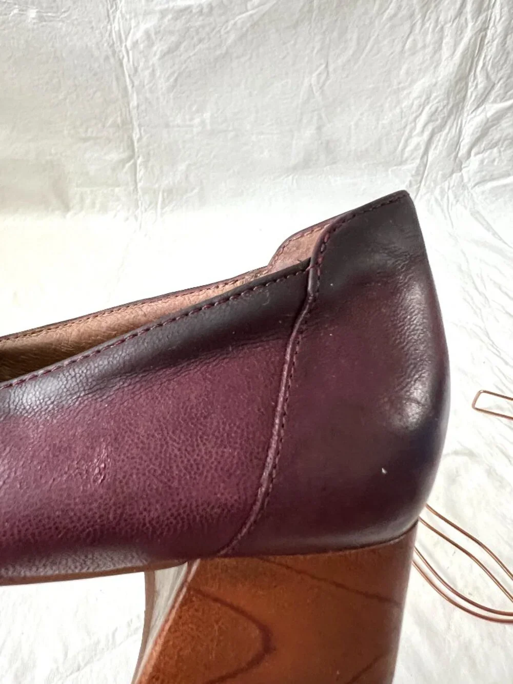 Dansko shoes Preston loafer purple leather brown block heel 38 7.5 8 slip on