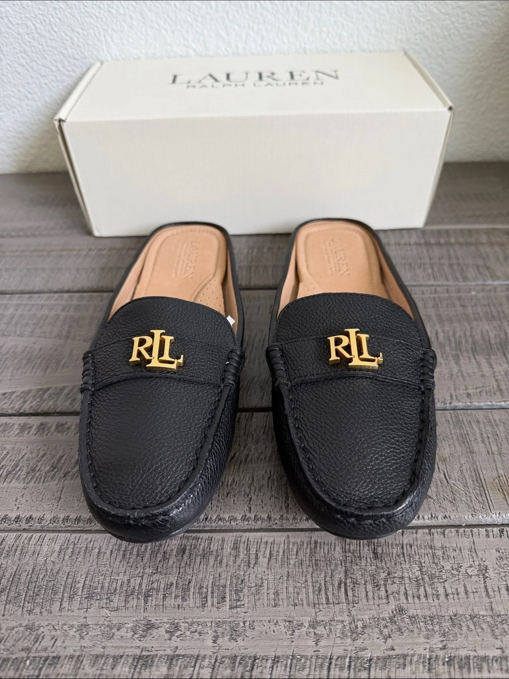 Ralph Lauren Women's Barnsbury Slip-On Hardware Mule Loafer Flats NIB