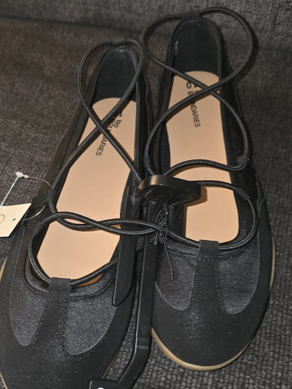 No Boundaries Black Crisscross Lace Ballet Flat