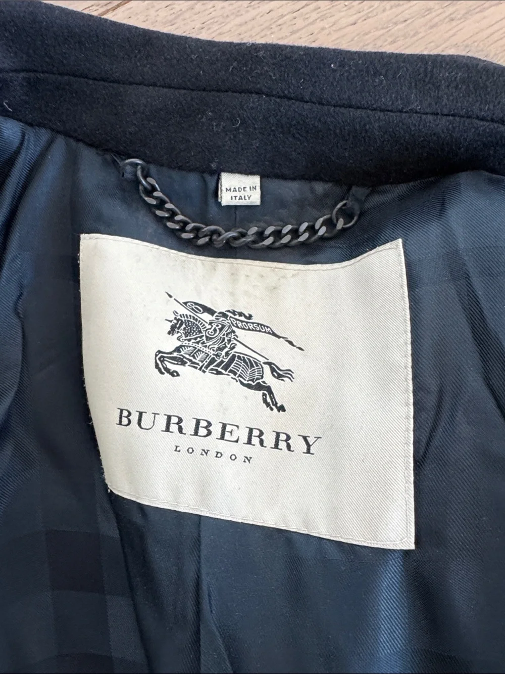 Burberry Men’s Black Wool Cashmere Overcoat (EU50/US40)
