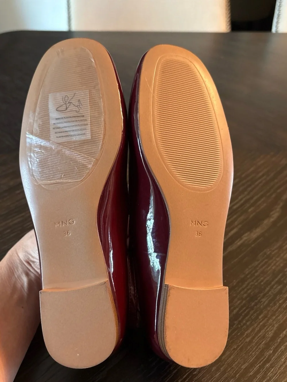 Mango Burgundy Patent Ballet Flats Ankle Strap Mary Jane NWT EURO 36 @US 5.5-6
