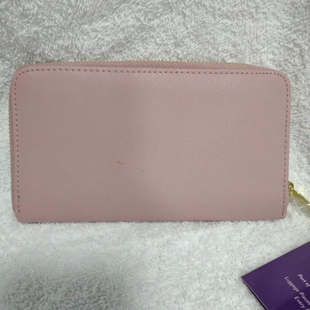 JOY Mangano ELite Travel Collection Pink‎ Leather Wallet w/RFID Protection
