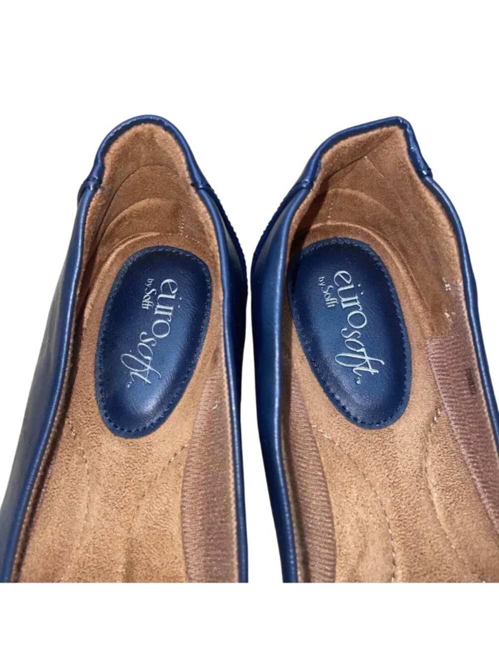 Euro Soft By Sofft Women’s Navy Buckle Strap Round Toe Slip-On Flat Shoes 8M