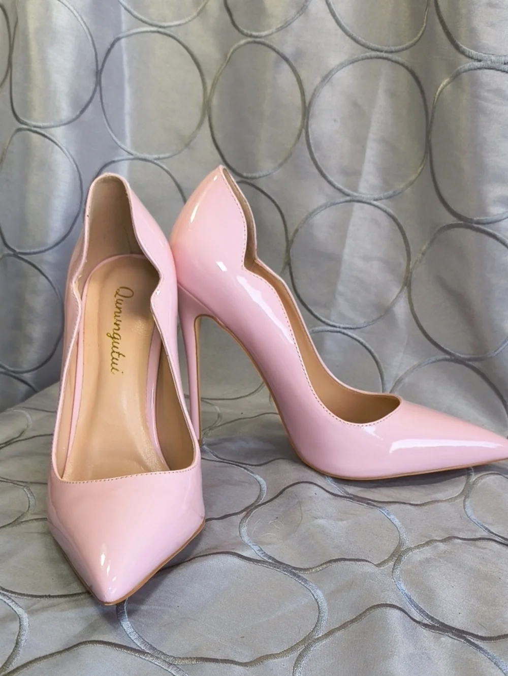 Pink Patent Pointed-Toe Stiletto Heels AC