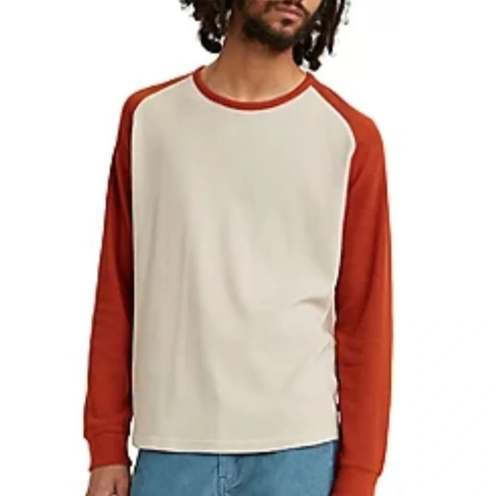 NWT Levi's Men's Long Sleeve Crew Neck Thermal Raglan baseball Tee size large