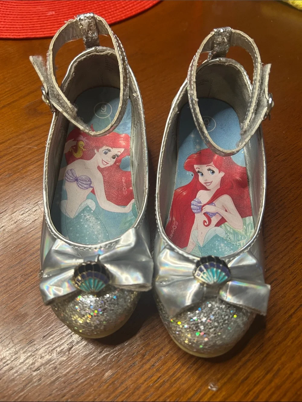 Disney Silver Glitter Ariel Little Mermaid Girls' Dress Shoes