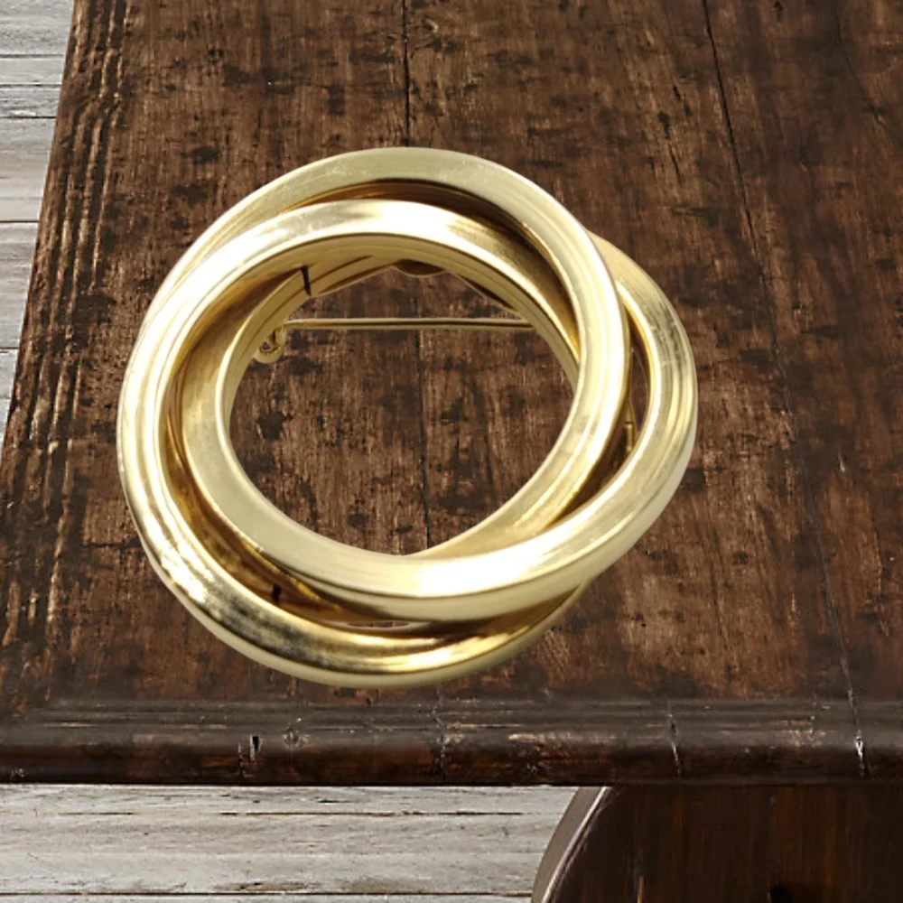 Gold Tone Round Brooch