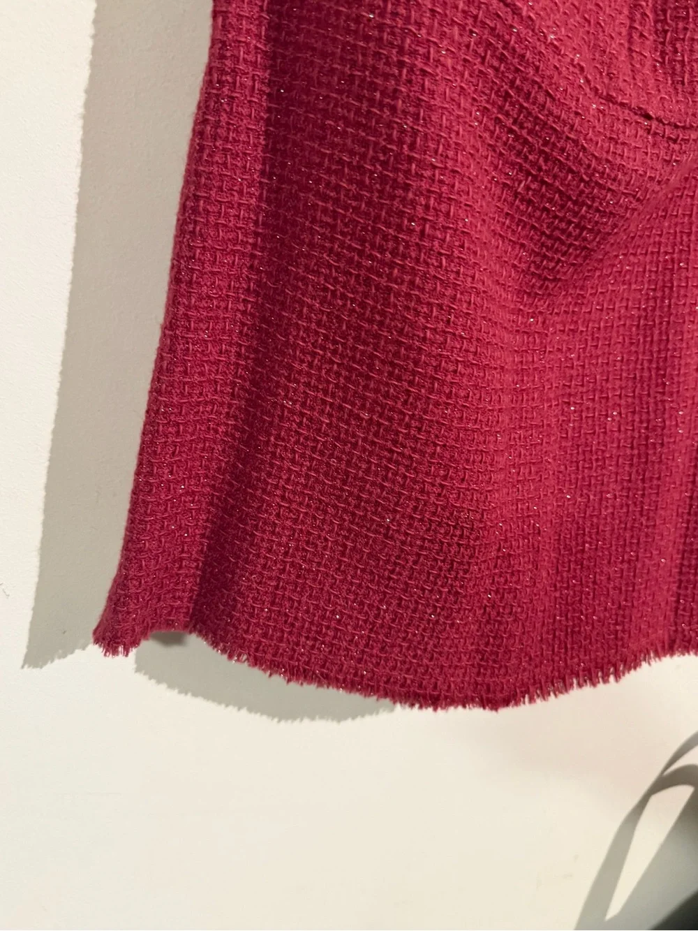 Chanel fuschia silver fantasy tweed skirt