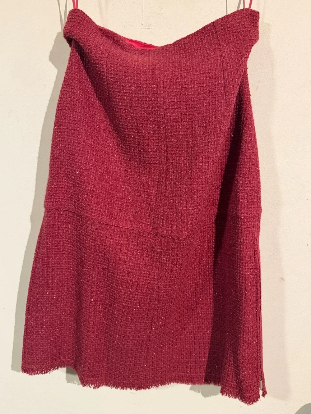 Chanel fuschia silver fantasy tweed skirt