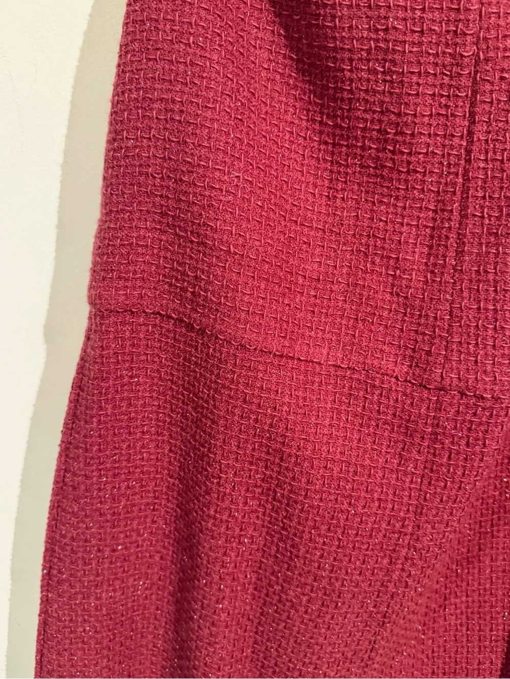 Chanel fuschia silver fantasy tweed skirt