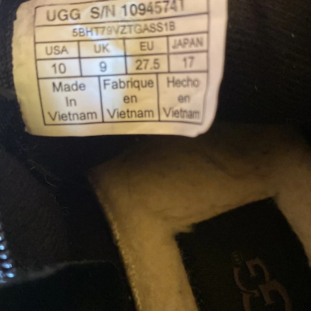 UGG Kids Black Suede & Leather Boots with Orange Laces